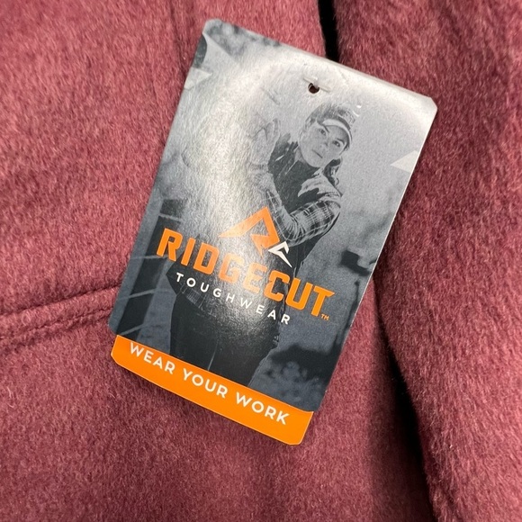 Ridgecut Shacket Fully Lined with Pockets Wool Blend in Wine Size Small - Picture 13 of 14